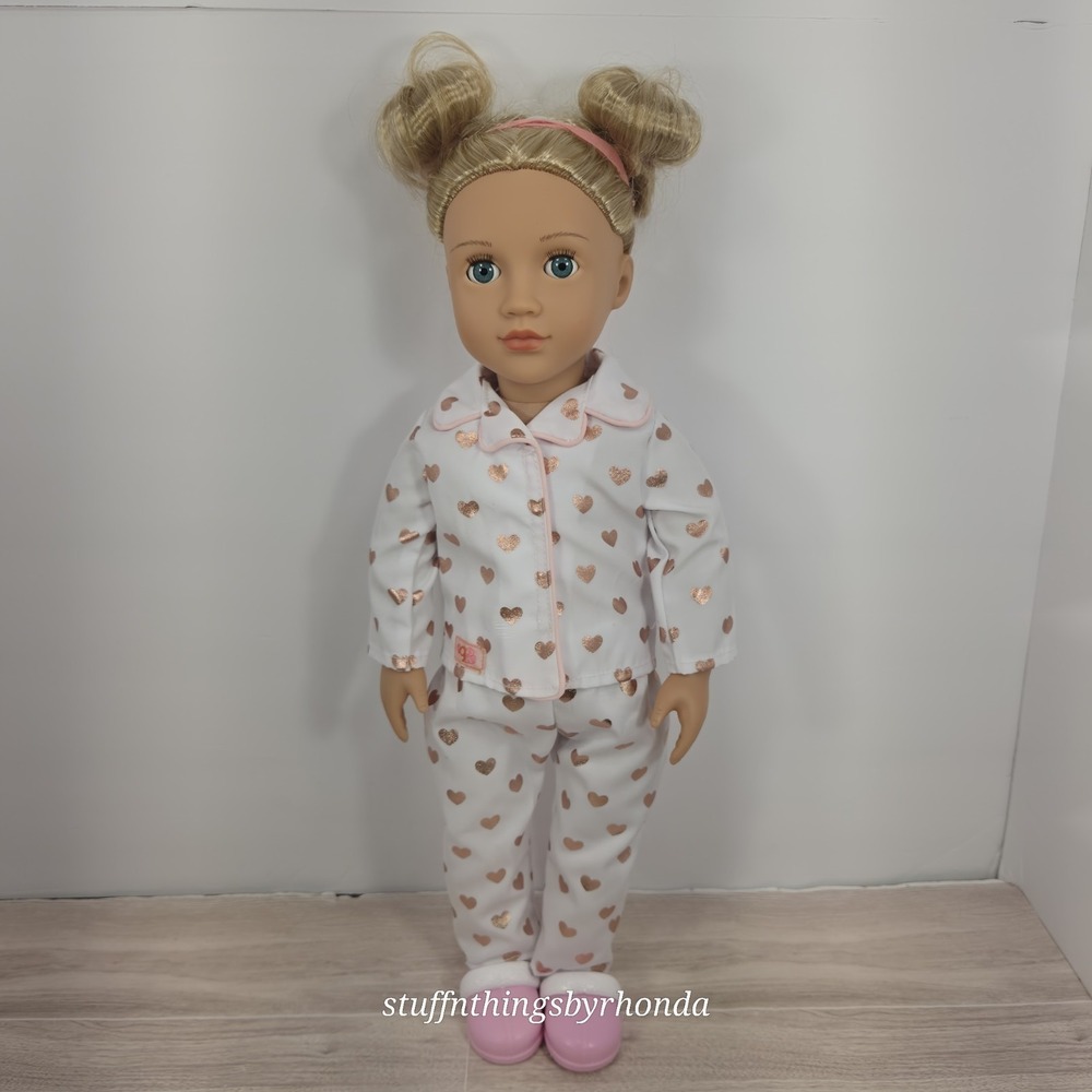 Our Generation Serenity 18" Slumber Party Doll With Pajamas And House Slippers
